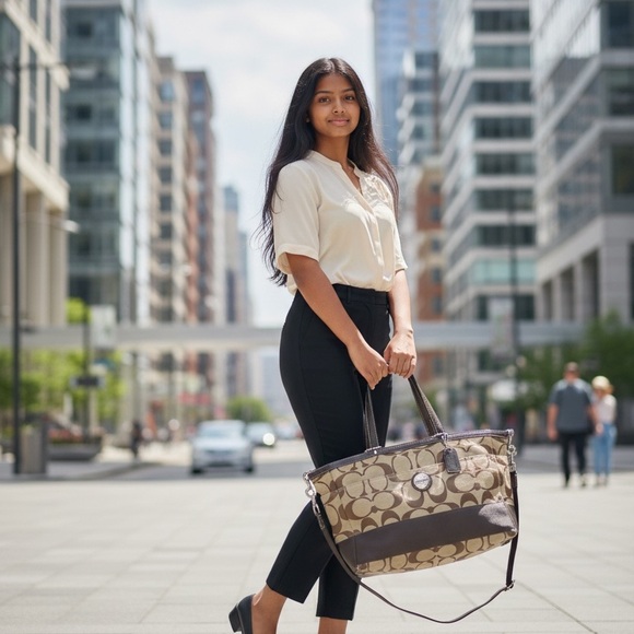 Coach Lurex Signature C X-Large Diaper Tote - Picture 14 of 14